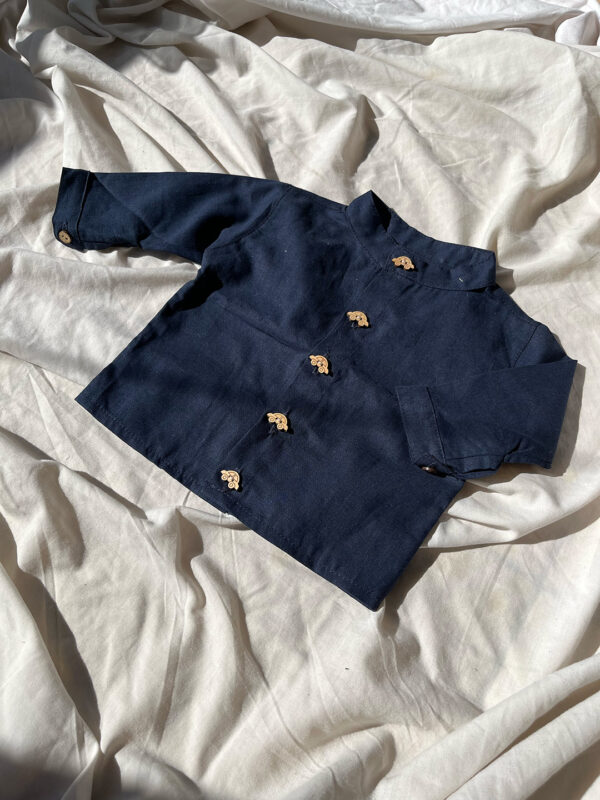 Camisa Lino Azul Marino