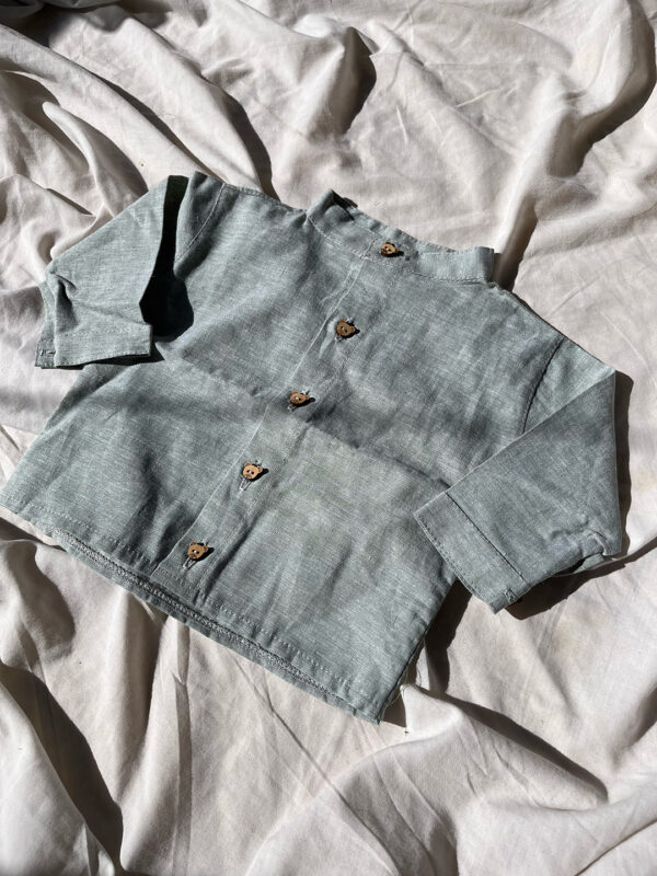 Camisa Lino Verde Agua
