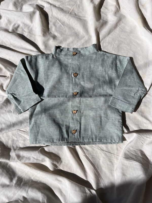 Camisa Lino Verde Agua