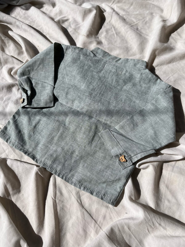 Camisa Lino Verde Agua