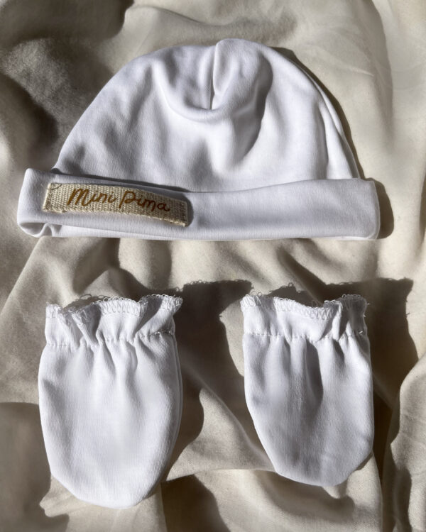 miton y gorro blanco Mitones y Gorros Recién nacido Blanco Invierno