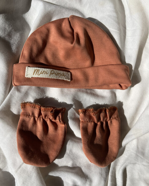 Mitones y Gorros Recién nacido Terracota