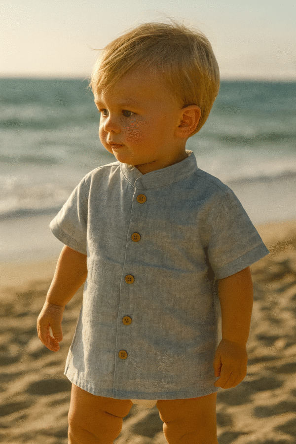 ChatGPT Image 5 de dic. de 2025 10_06_38 Camisa Lino Verde Manga Corta