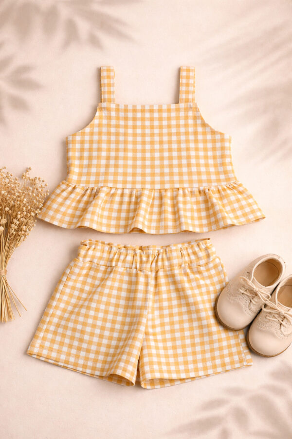 Conjunto Cuadrillé Madrid Amarillo