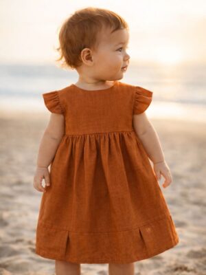 Vestido Milán Lino Terracota