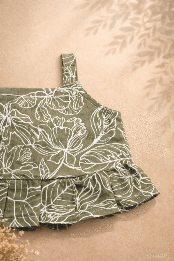 conjunto lino verde estampado 2 Conjunto Lino Madrid Verde