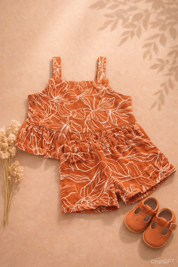 conjunto terracota estampado Conjunto Lino Madrid Terracota