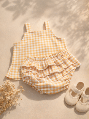 Conjunto Cuadrillé Madrid Amarillo