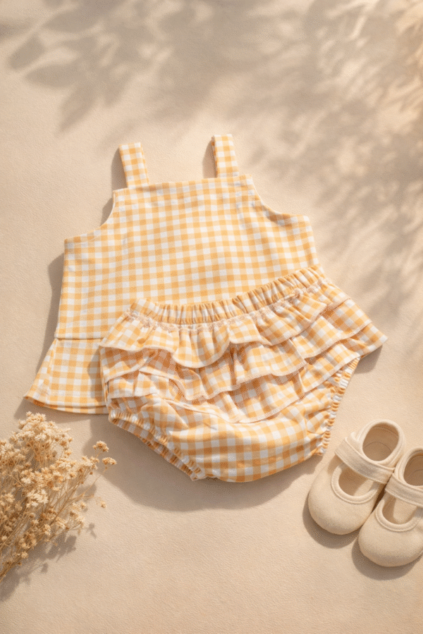 Conjunto Cuadrillé Madrid Amarillo