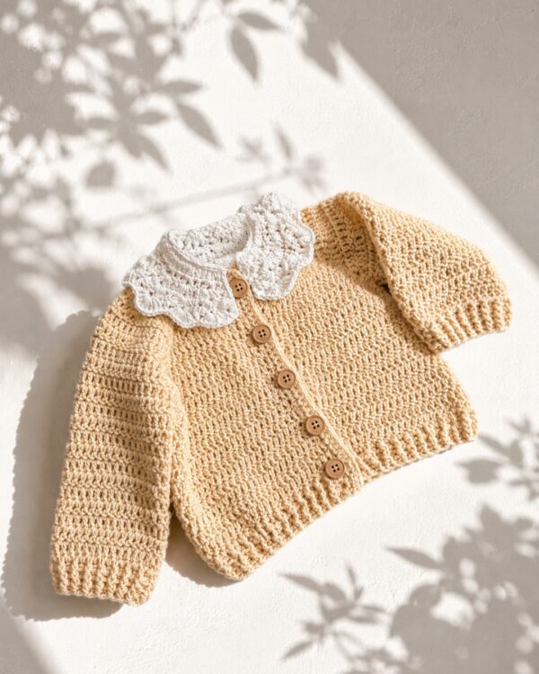 Sweater con Cuello tejido a mano