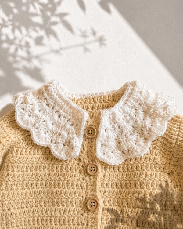 Sweater con Cuello tejido a mano